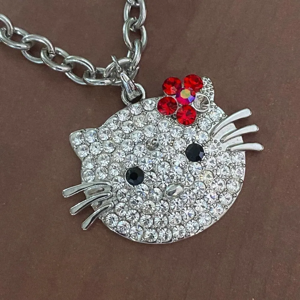 Vintage Hello Kitty Crystal Toggle Necklace - Image 3