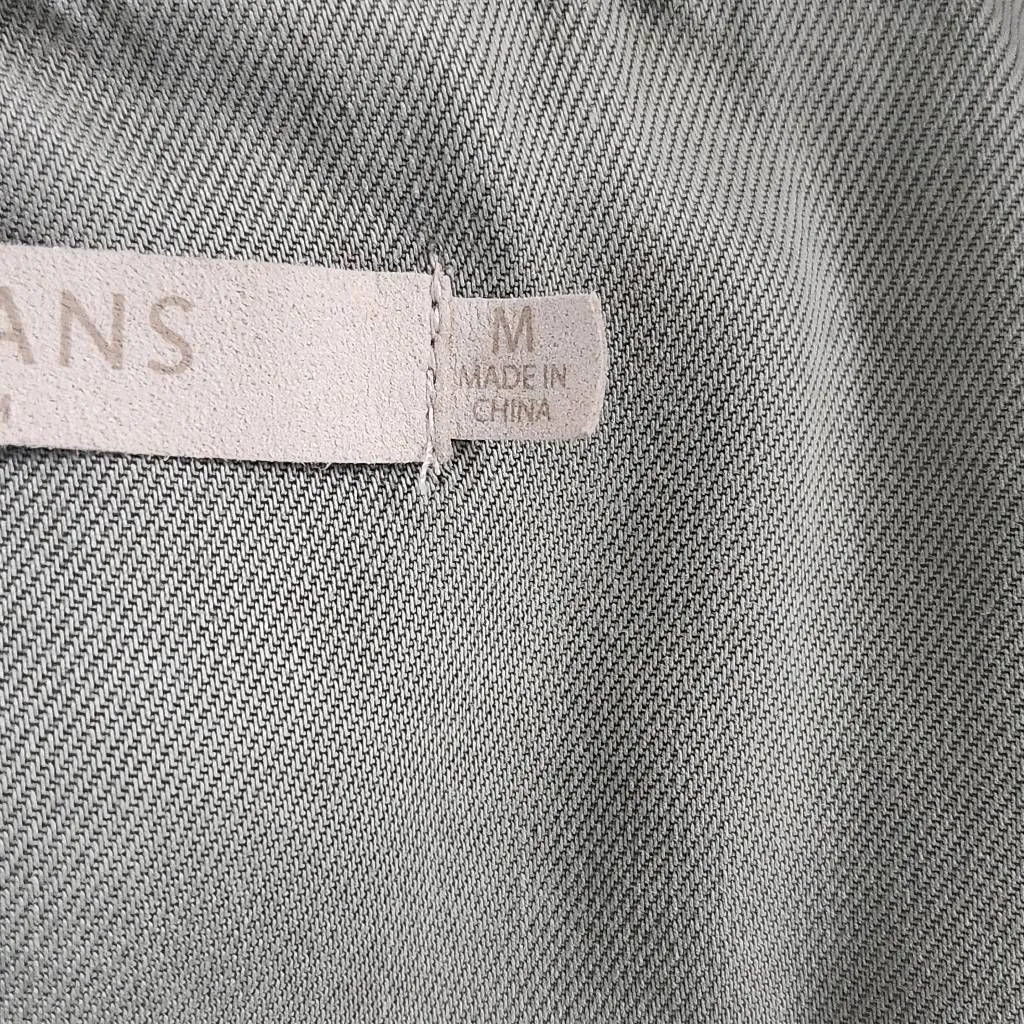 Max Jeans Distressed Green Draped Front Jacket Size Medium Army Green Jacket - Image 8