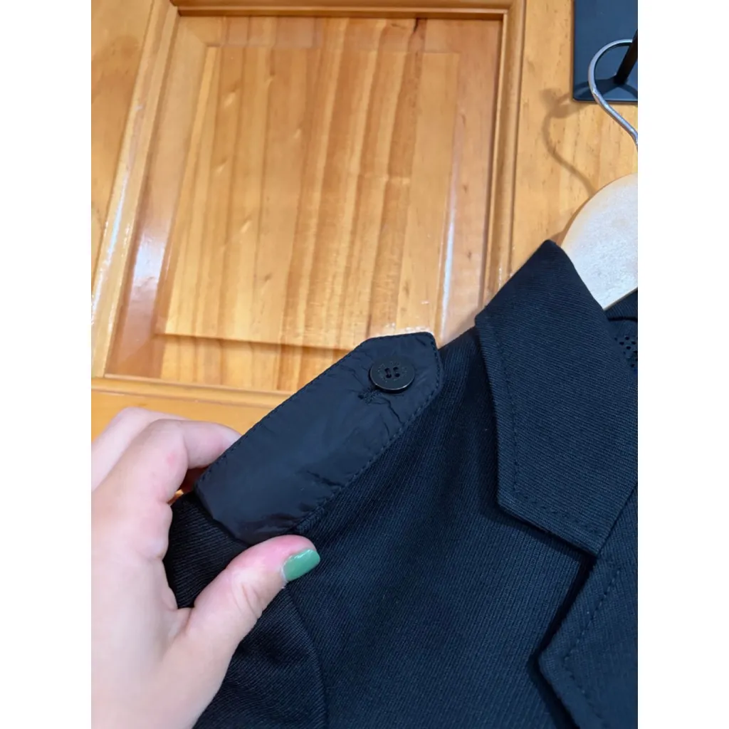 Burberry London Wool Blend Jacket Black Utility Pockets Made in Italy Size 2 - Image 4