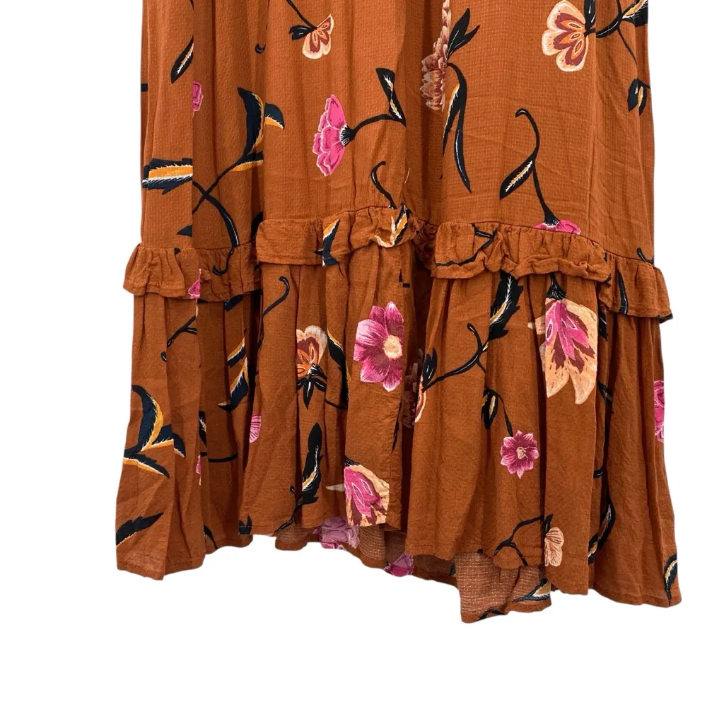 Universal Thread Burnt Orange Floral Ruffle Prairie Maxi Dress - Image 9