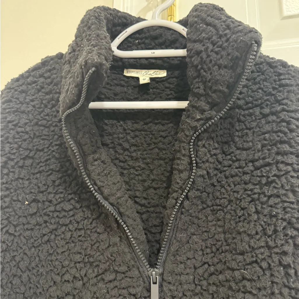Express Black Sherpa Pullover - Image 3
