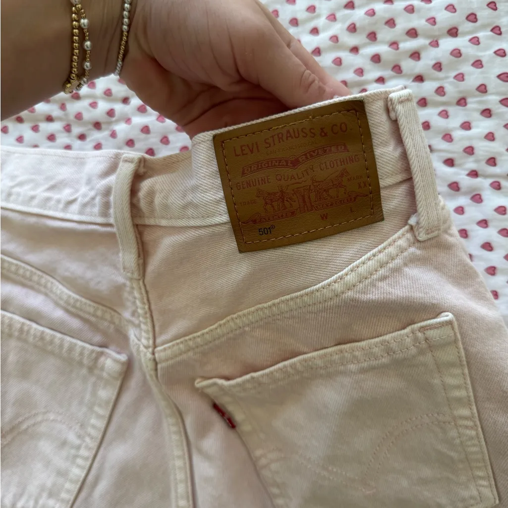 Levi's Light Pink Women's Jean Shorts - Image 3