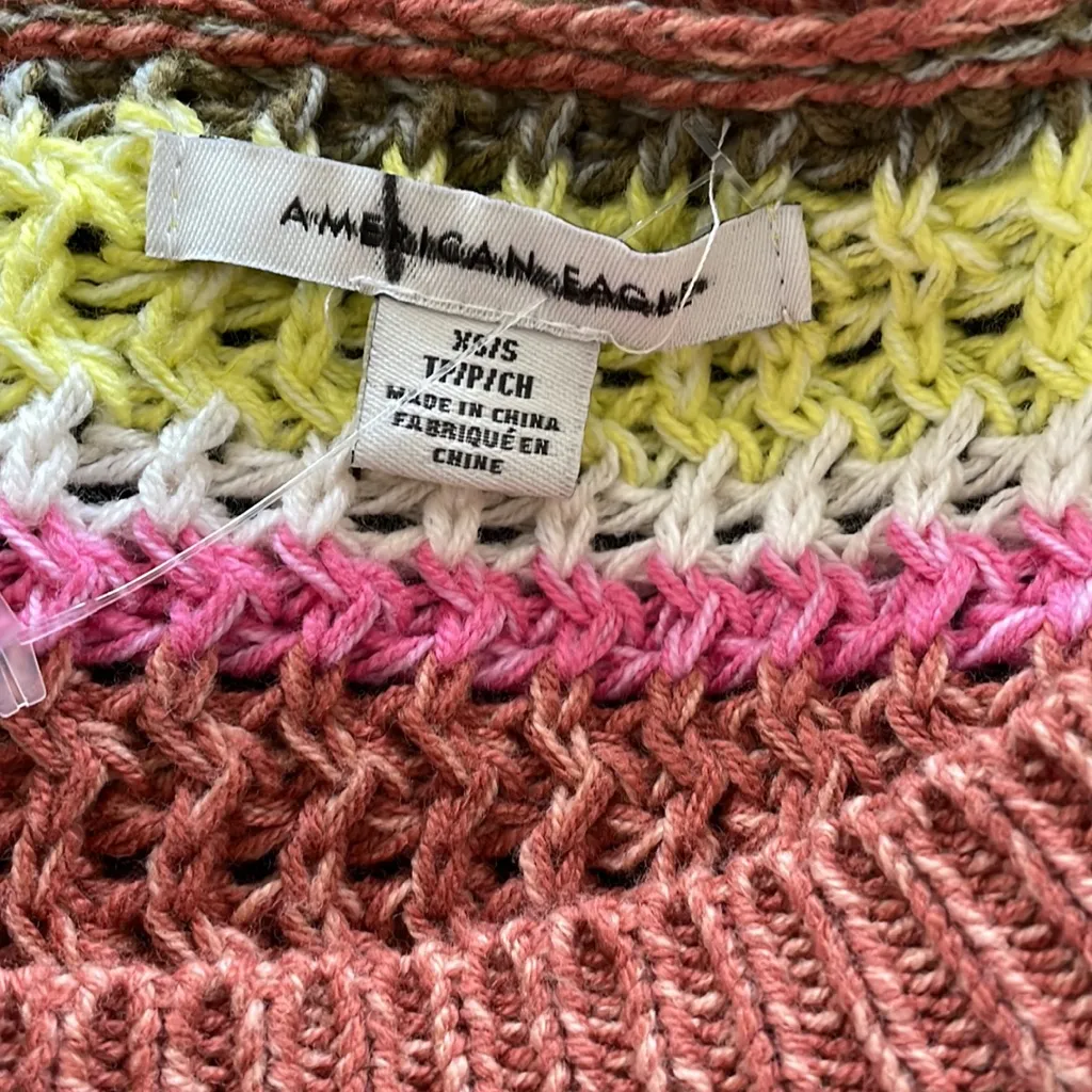 NWOT American Eagle Outfitters Multicolored Rainbows Striped Knit Sweater - Image 6