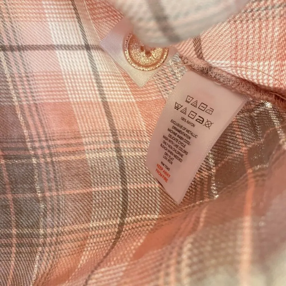 Cynthia Rowley  Pink Plaid Button Down - Image 6