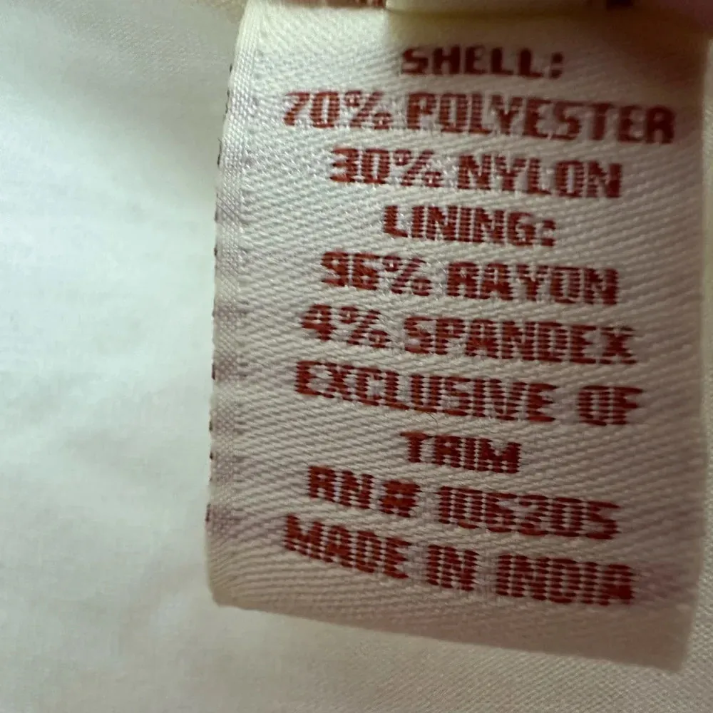 Sundance Ivory Patchwork Lace Overlay Blouse Sheer Sleeves Clip Dot Size Medium - Image 4