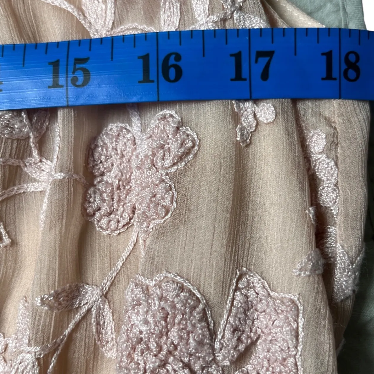 Sunday in Brooklyn Pink Embroidered Dress M Blush Sleeveless Boho Garden Wedding - Image 7