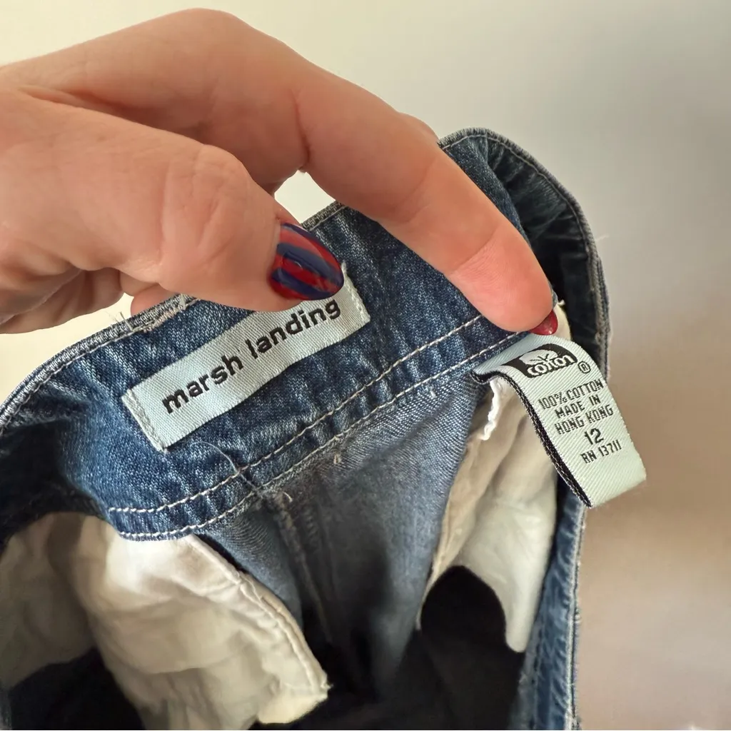 Vintage 90s Marsh Landing Denim Loose Straight Leg Utility Pocket Jeans 12 - Image 3