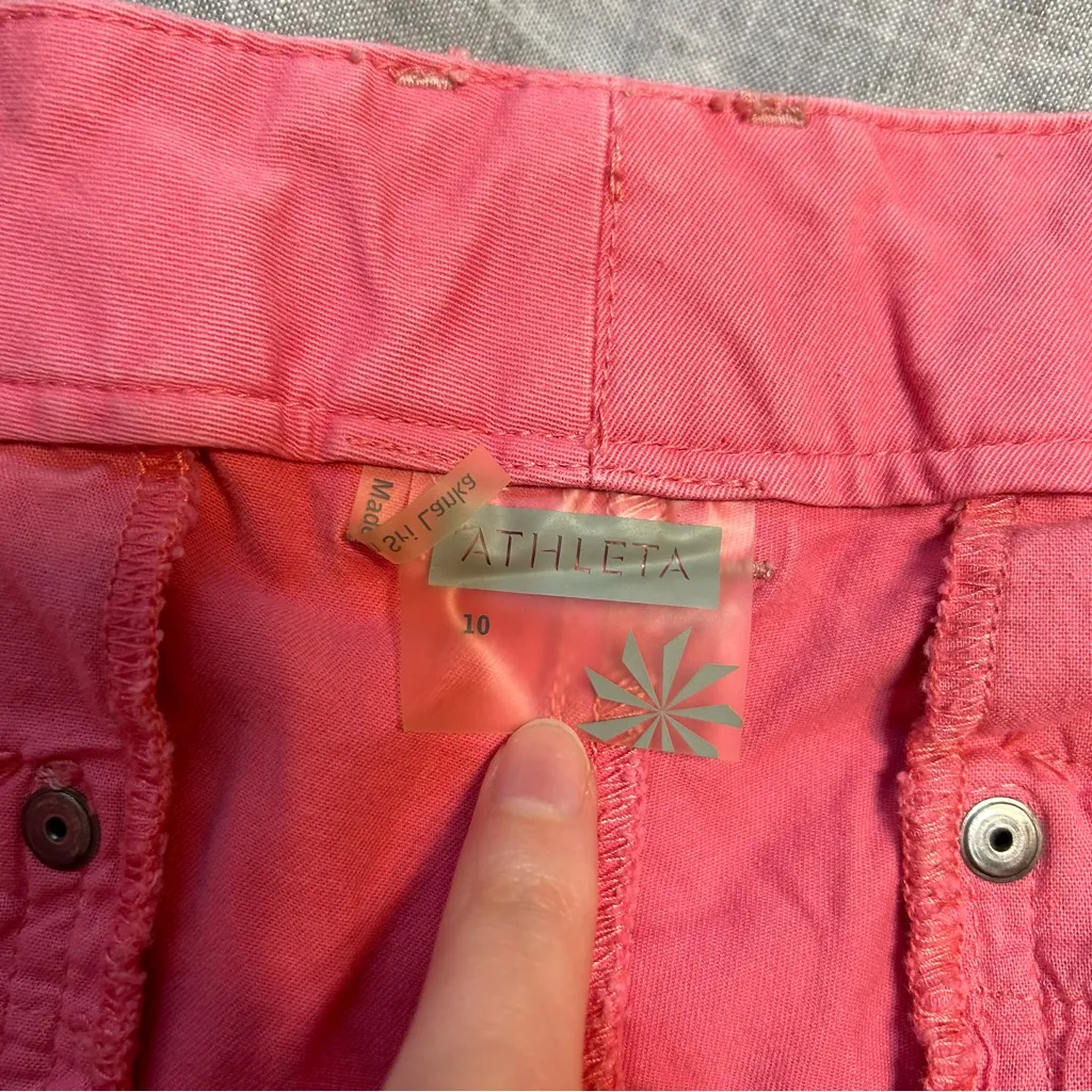 Athleta Y2K Kick It Cargo Bermuda Shorts Grommet Belt Loops Pink Sze 10 Gorpcore - Image 3
