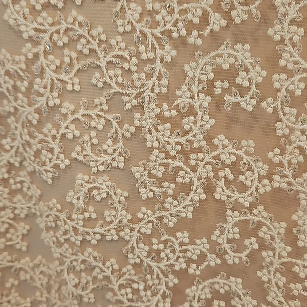 💕TAHARI by ASL💕 Glitter Lace Trim Metallic Ribbon Belted Dress Light Pink 18W - Image 11