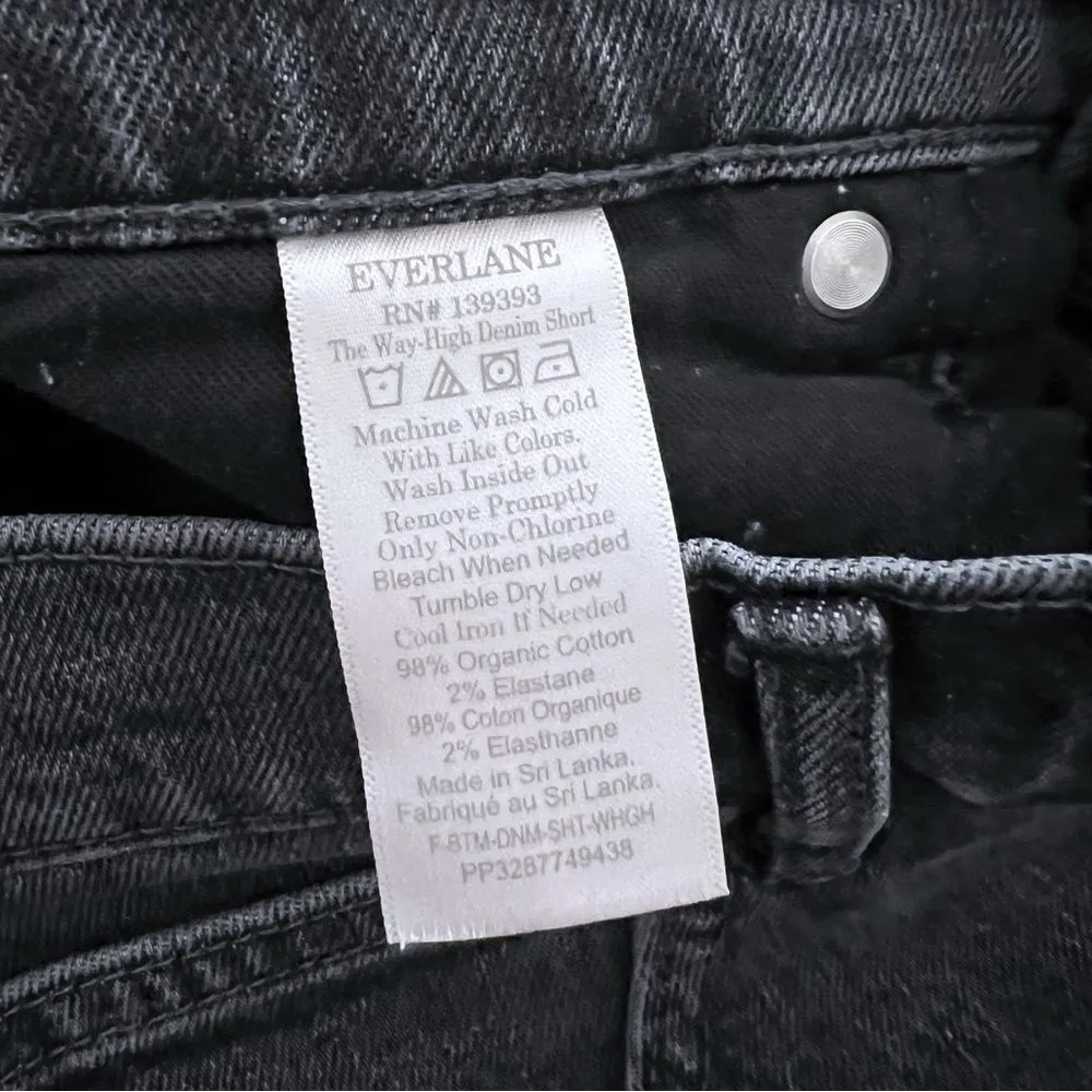 Everlane The Way High Denim Jean Shorts Size 30 Charcoal Gray - Image 6