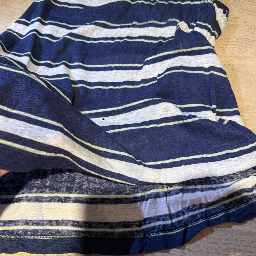 JOIE Carmenella Navy White Striped Linen Tank Top Size Large - Image 12