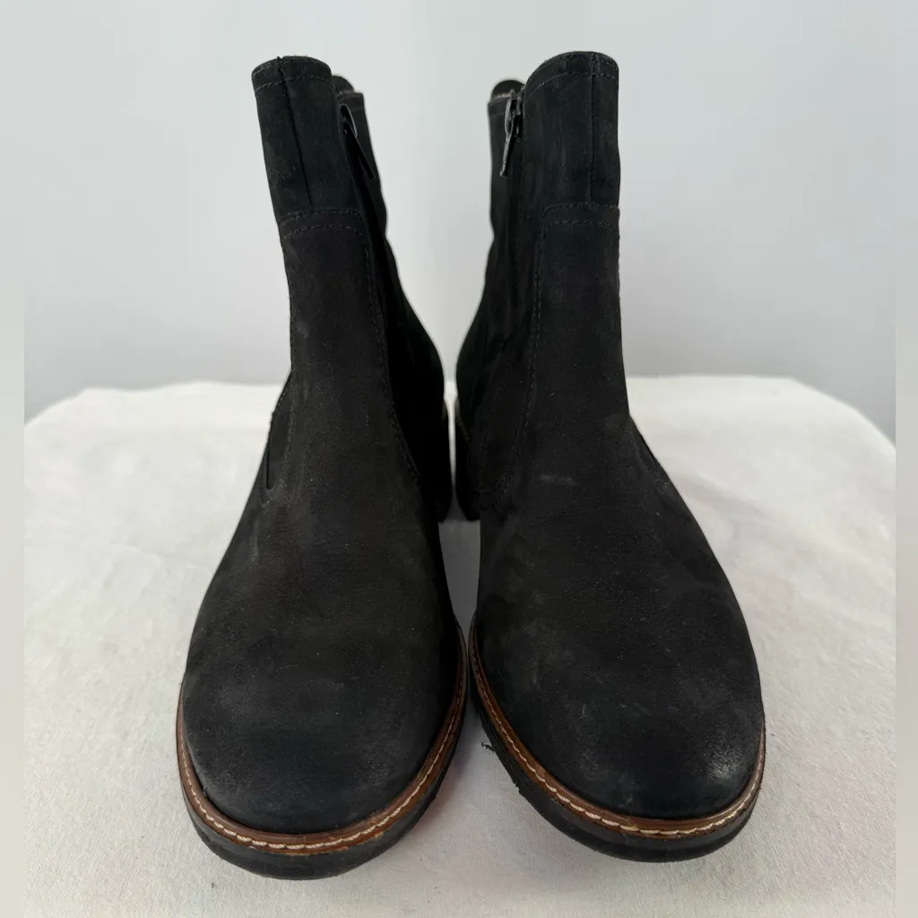 Paul Green Nubuck Leather Side Zip Bootie in Black Size 7.5 - Image 2