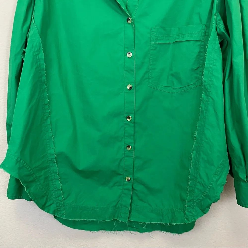 FANTASTIC FAWN Kelly Green Oversized Raw‎ Shirt Size S - Image 6