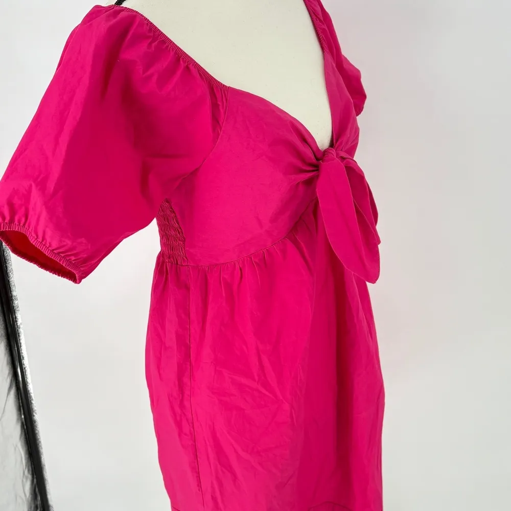 Kocca Hot Pink Mini Dress Short Sleeve Back Elastic Panel Size Small - Image 7