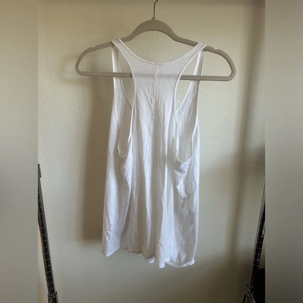 EILEEN FISHER Off White Racerback Tank Top - Image 2