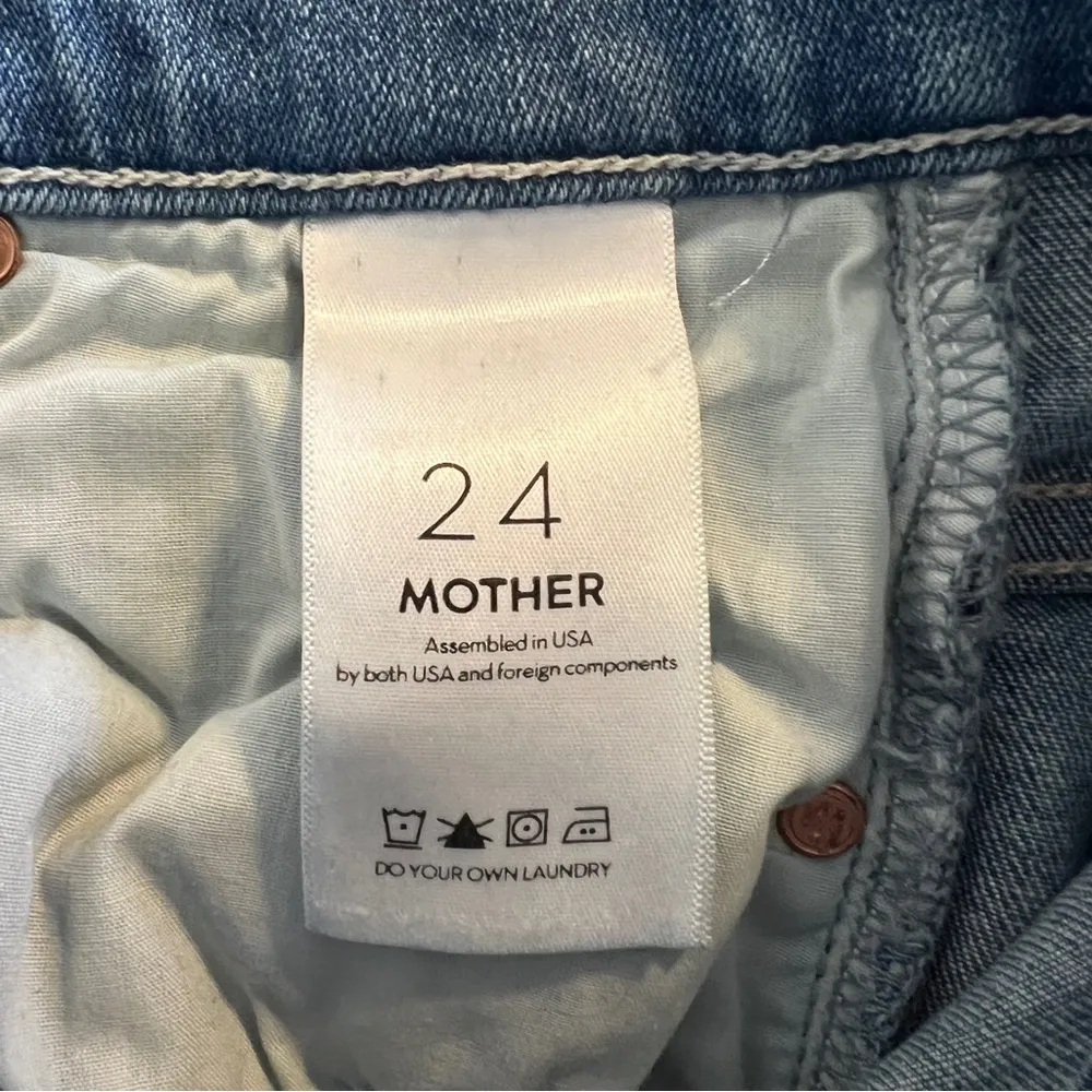 MOTHER The Stunner Ankle Fray Size 24 Hit The Jackpot Light Wash Blue Distressed - Image 10