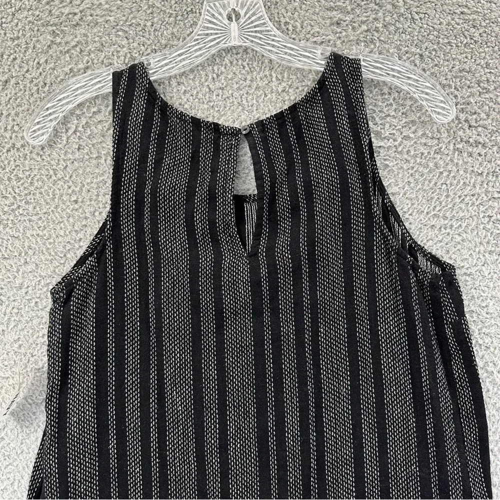 NWT Old Navy Sleeveless Linen‎ Blend Shift Dress Black White Women's XS - Image 4
