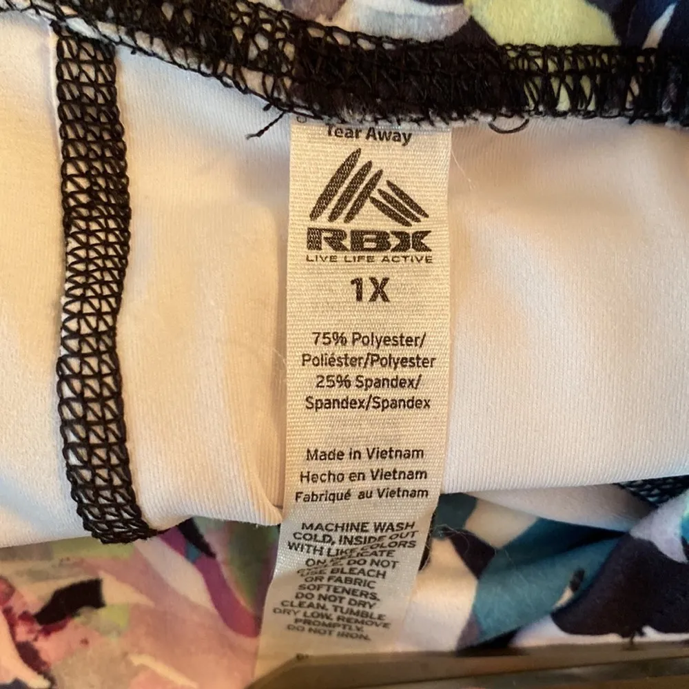 RBX black pastel floral crush bike workout shorts size 1X Pink - Image 5