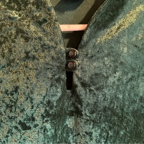 Vintage Haband Emerald Green Velvet Blouse Womens Size Large Petite‎ 80’s 90’s - Image 3