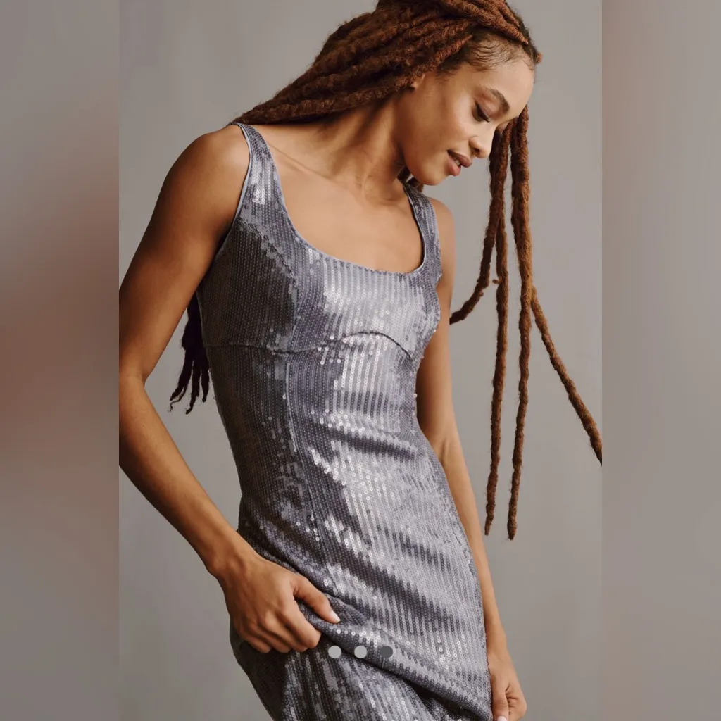 Anthropologie Sequin Slim Midi Dress - Image 3