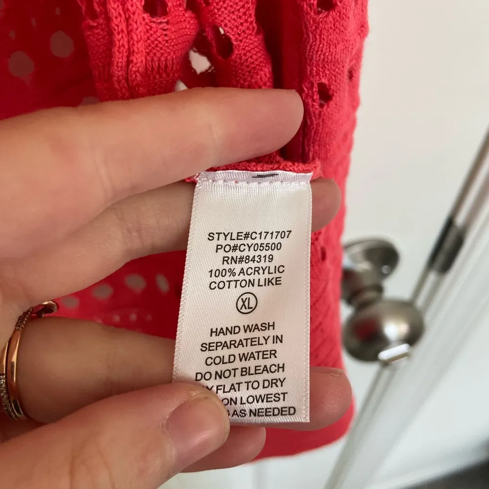 NEW Cyrus women’s pink lightweight thin knit airy cardigan 1/2 sleeve sweater XL - Image 5