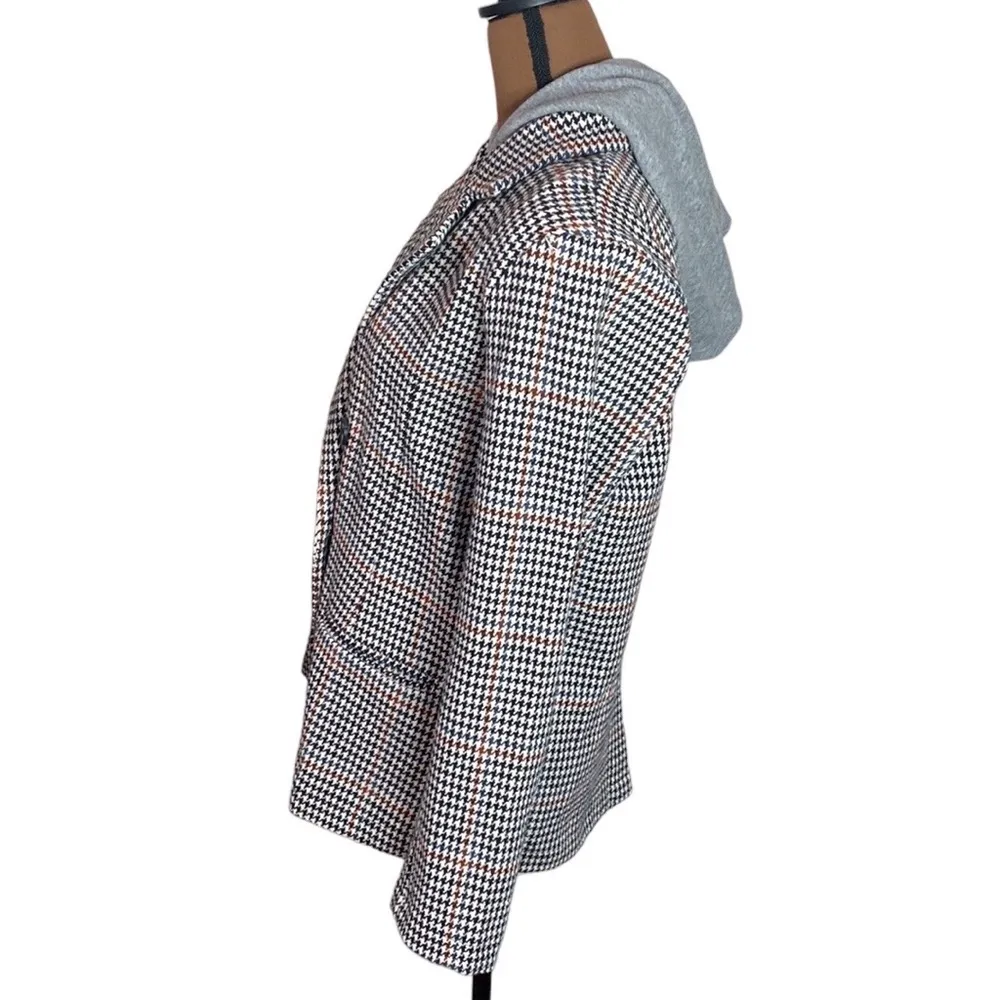 Mystree hooded layered houndstooth double breasted blazer size S - Image 78