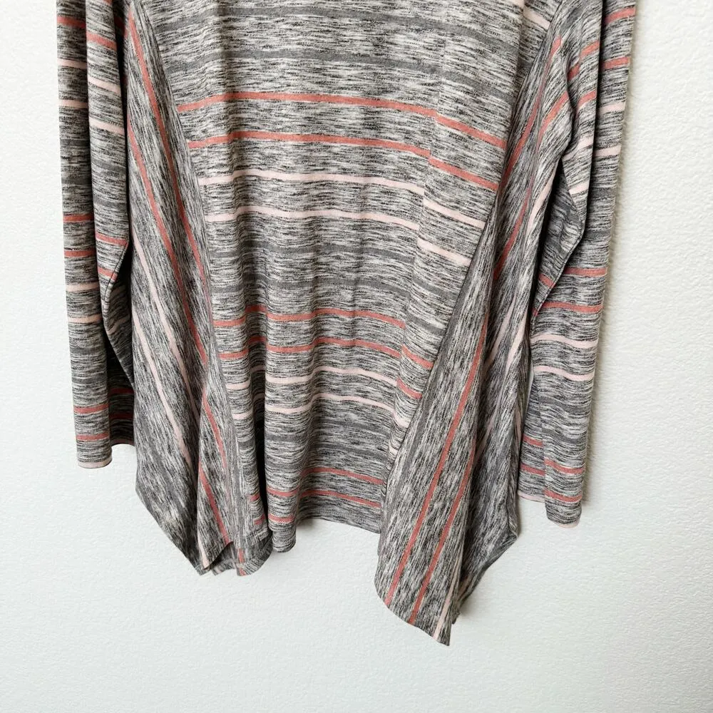[J. Jill] Pure Jill Striped Scoop Neck Marled Long Sleeve Tunic Top NWT Sz Large Gray - Image 4