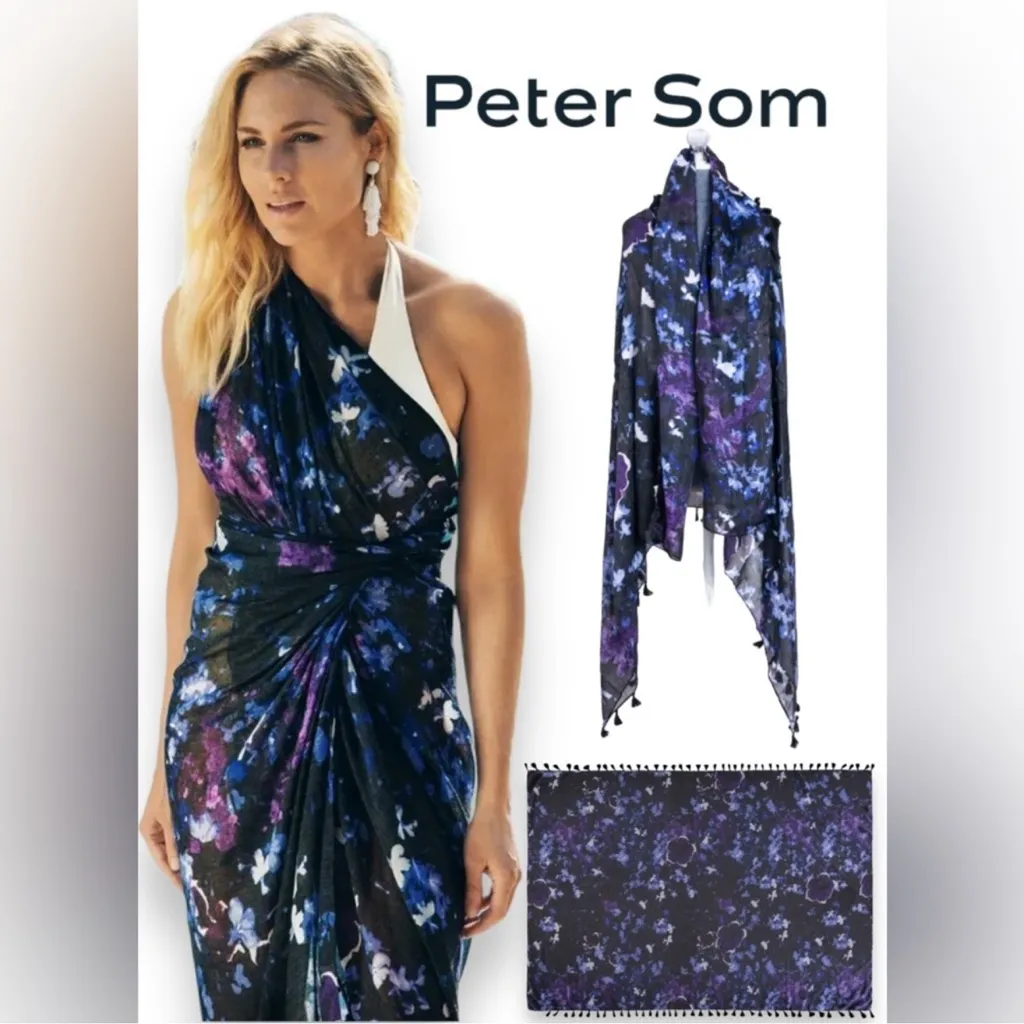 Peter Som Blue and Purple Galaxy‎ Scarf - Image 2