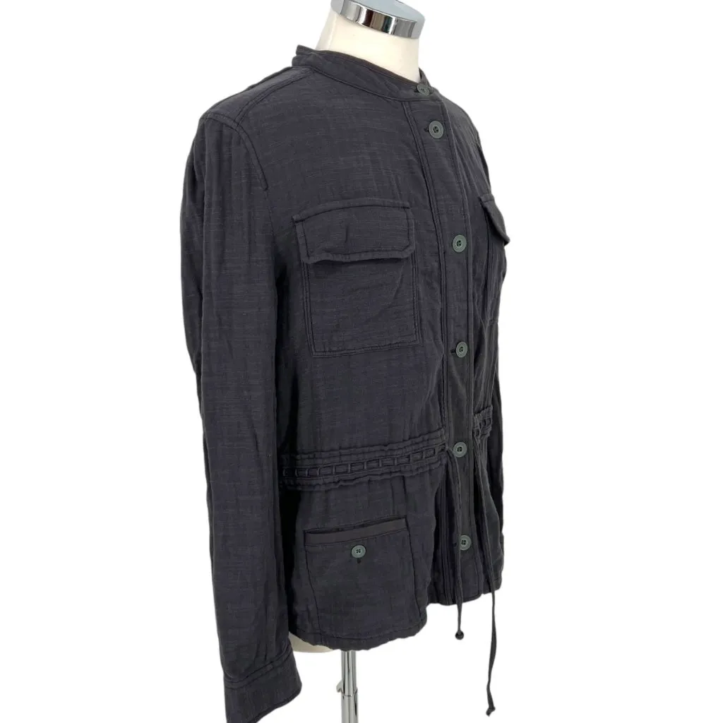 Hei Hei Anthropologie Button-Up Utility Jacket Dark Gray Size Medium - Image 5