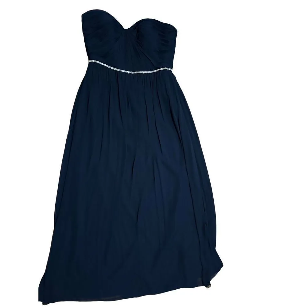 NWT Jenny Packham Lux Chiffon Beaded Maxi Dress sz 16 in Midnight navy blue - Image 7