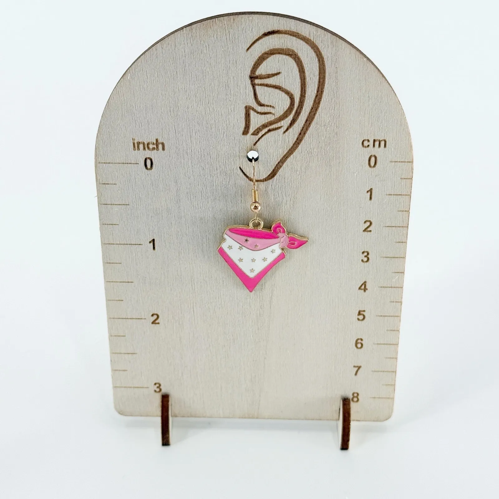 Pink Bandana Earrings, Western Earrings, Cowgirl Earrings, Rodeo Earrings - Image 3