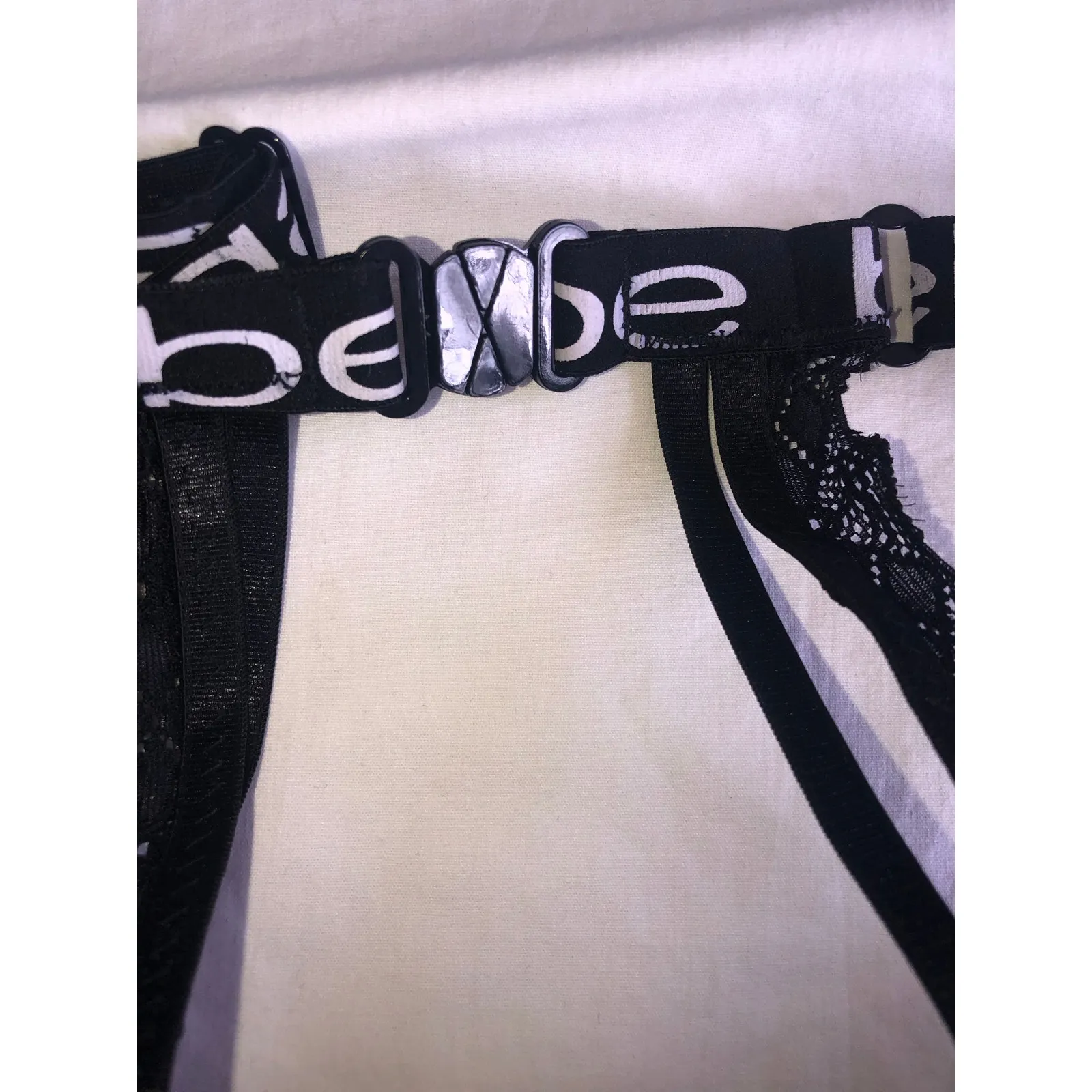 Leopard Bodysuit Bebe Size M Mesh Black Tan Animal Print Vixen Rocker Edgy Moto - Image 6