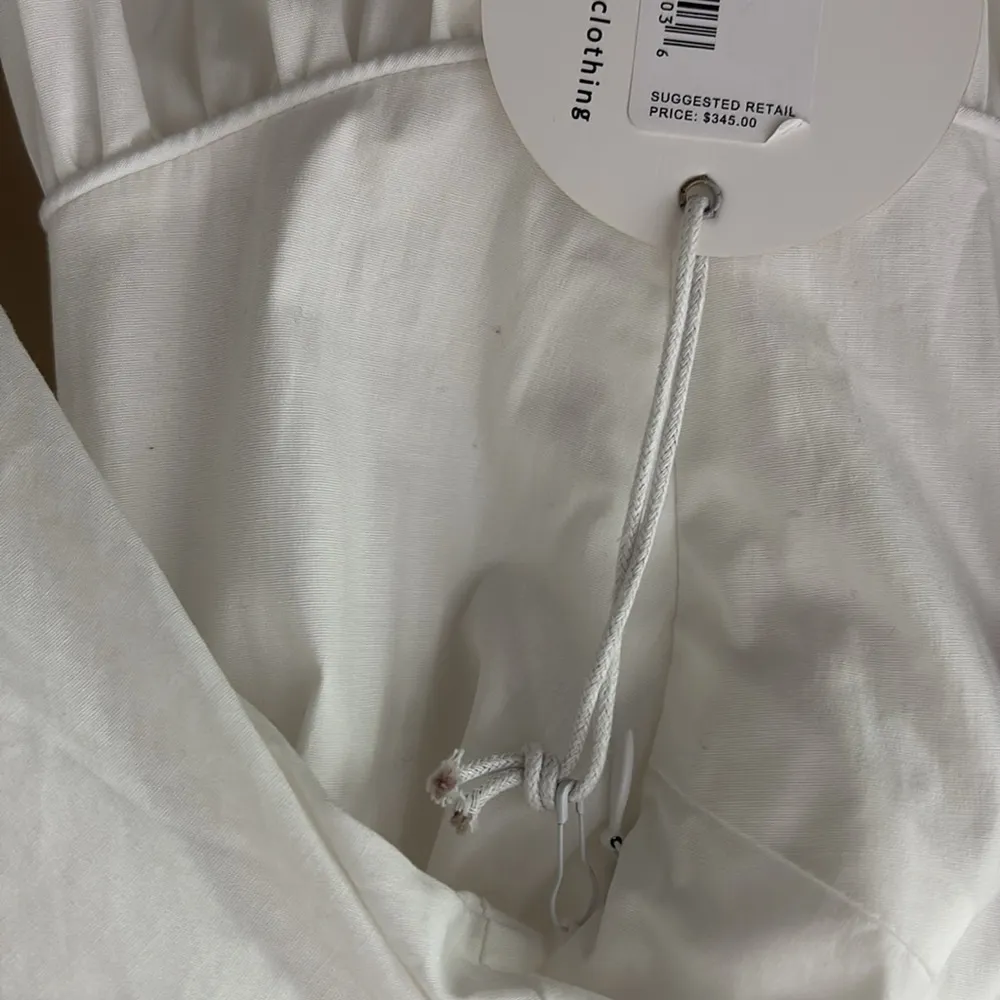 New STAUD Demi Dress White Tiered Maxi Cotton 3/4 Sleeves Size S - Image 13