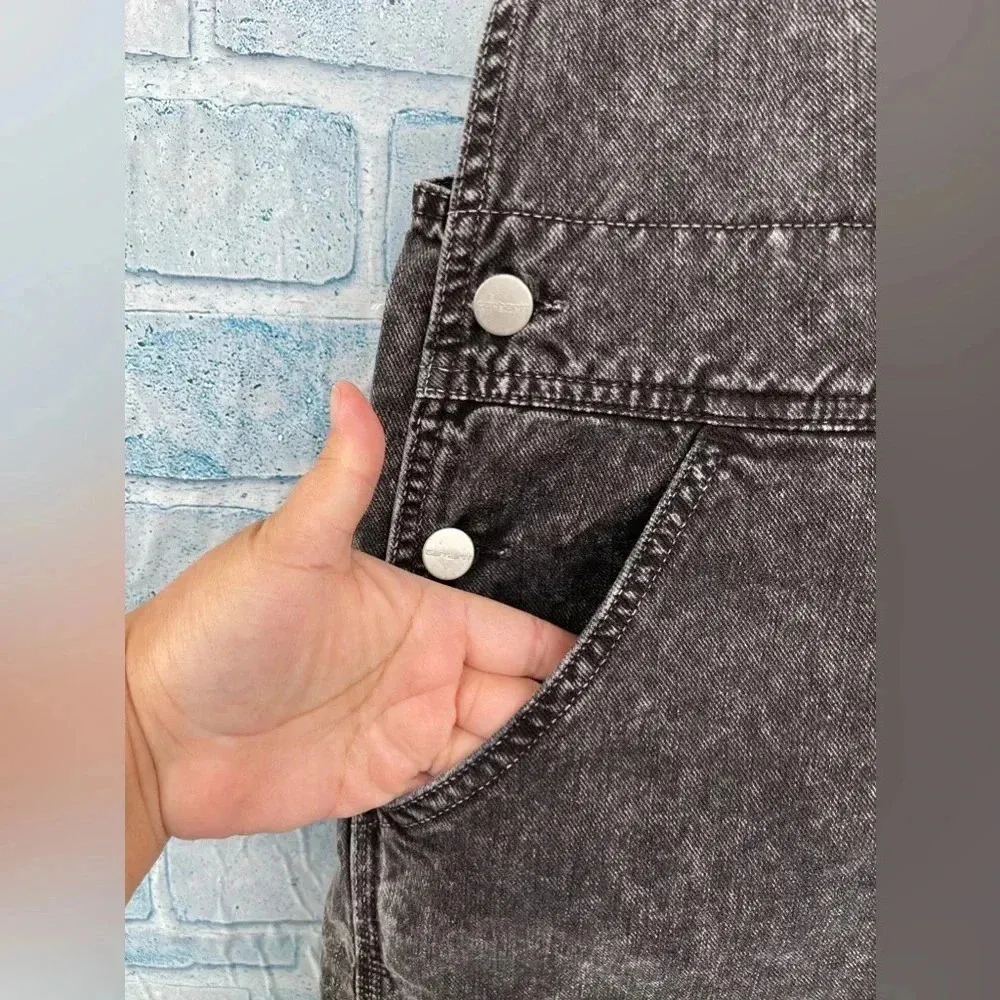 Carhartt Work In Progress acid Black Bib Double Knee Overalls large - Image 7