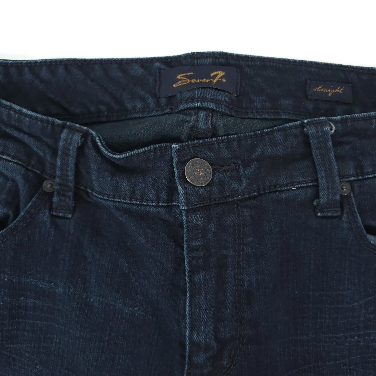 Seven7 Jeans Womens 16 (38x31.5) Dark Wash Blue Straight Leg Stretch Mid Rise - Image 5