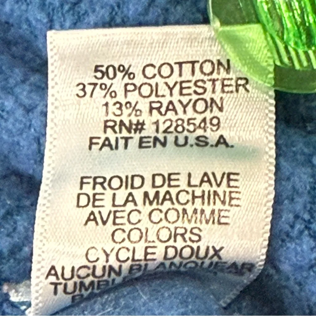 Aviator Nation Rainbow Rib Sweatshirt Medium Teal Blue Crewneck Lounge Beachy - Image 11