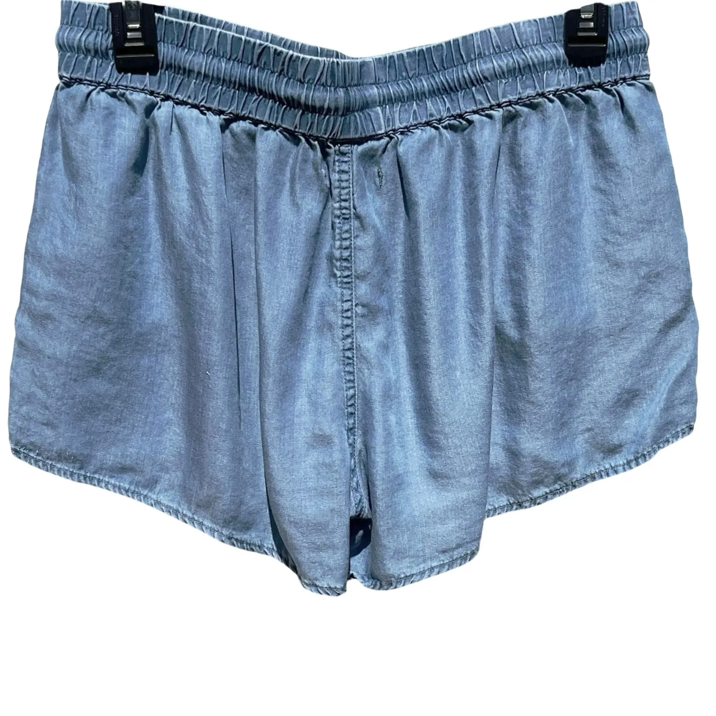 MARINE LAYER Women’s Blue Chambray Drawstring Pocket Short Shorts med - Image 3