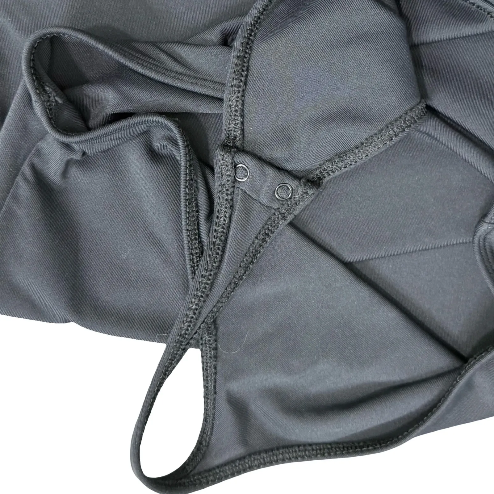 Babaton Black Square Neck Long Sleeve Nylon Spandex Thong Bodysuit Size L - Image 8