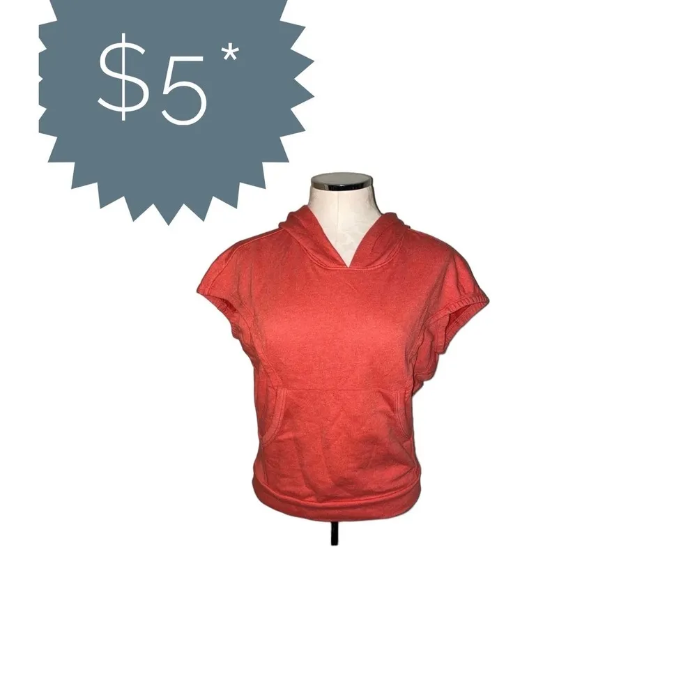 Zella Voyager Short Sleeve Hoodie w/front pocket and elastic cap sleeves medium - Image 7