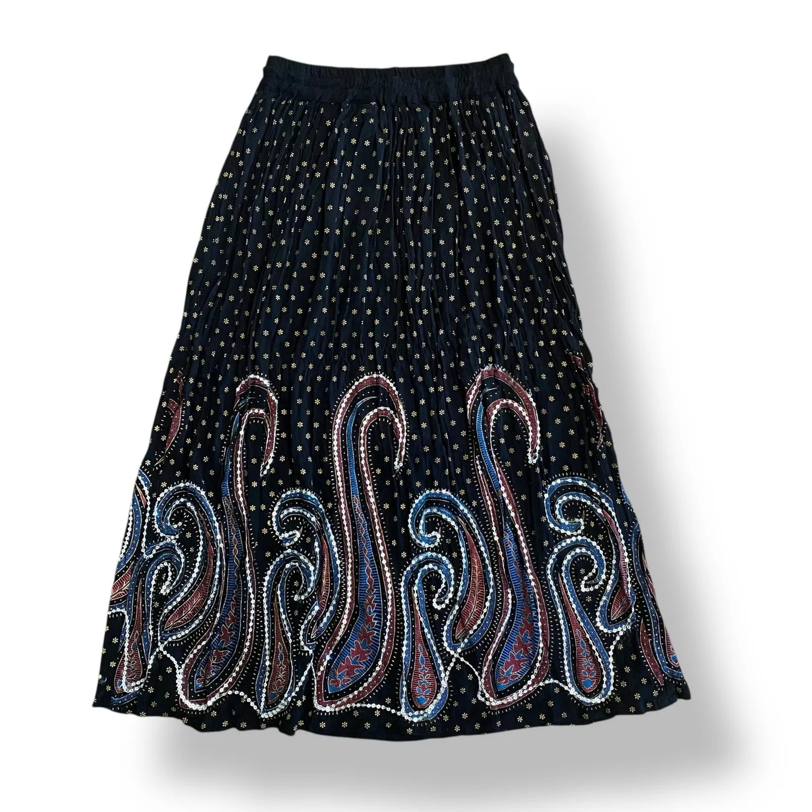 Maple Clothing‎ Sequined Long Ankle Length Skirt Womens One Size Multicolor Black - Image 4