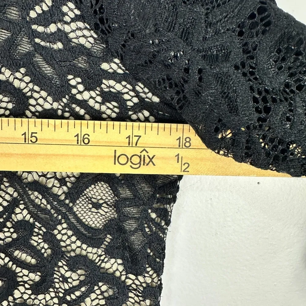 Hello Miz Dress Women L Lace‎ Overlay Black Lined Bodycon Goth Romantic Formal Size L - Image 5