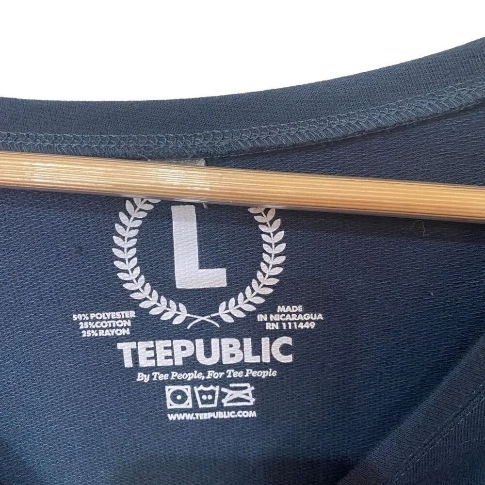 Teepublic large off shoulder blue sweatshirt port Clinton - Image 2