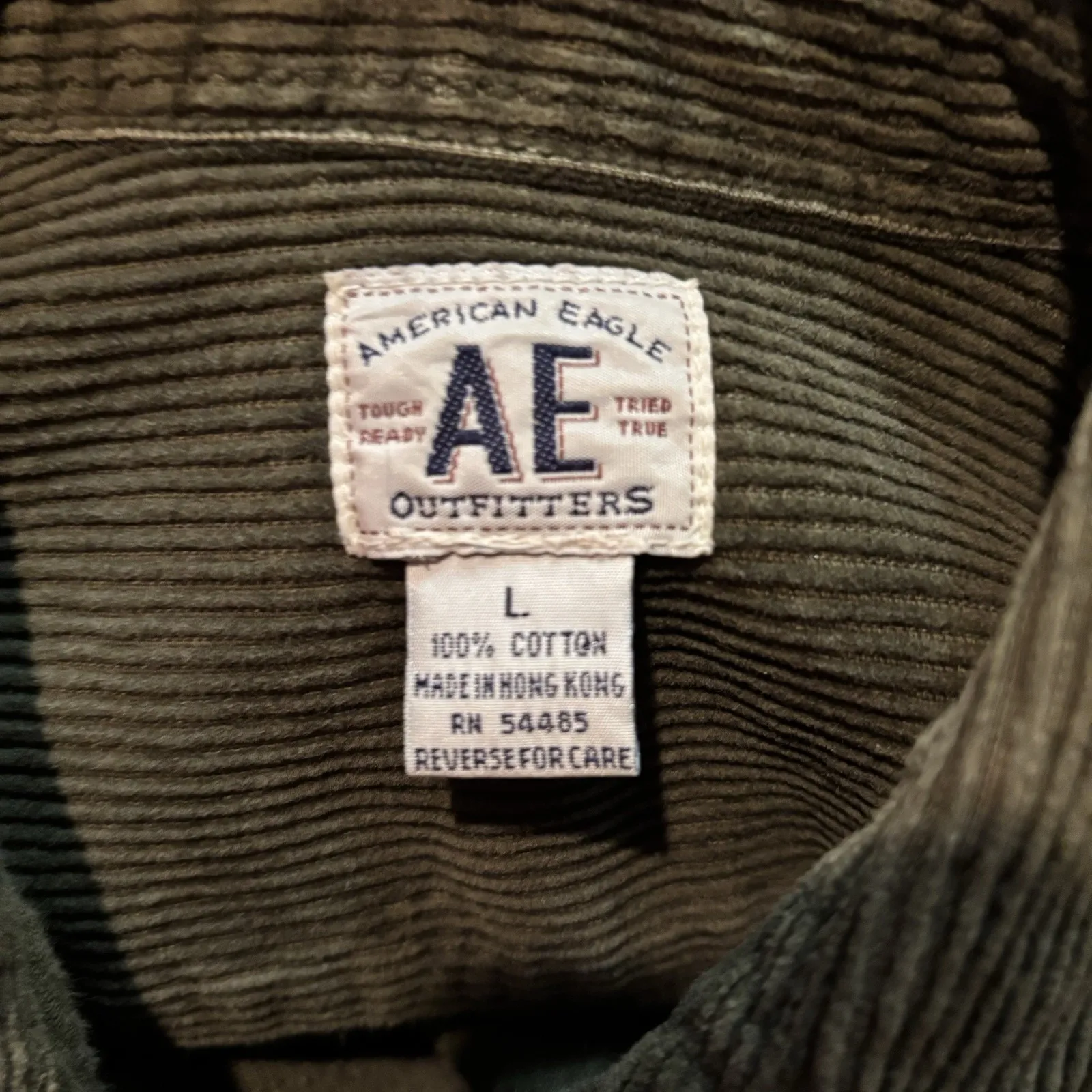 American Eagle Oversized Corduroy Shacket Large Olive Green Button Front Y2K - Image 5