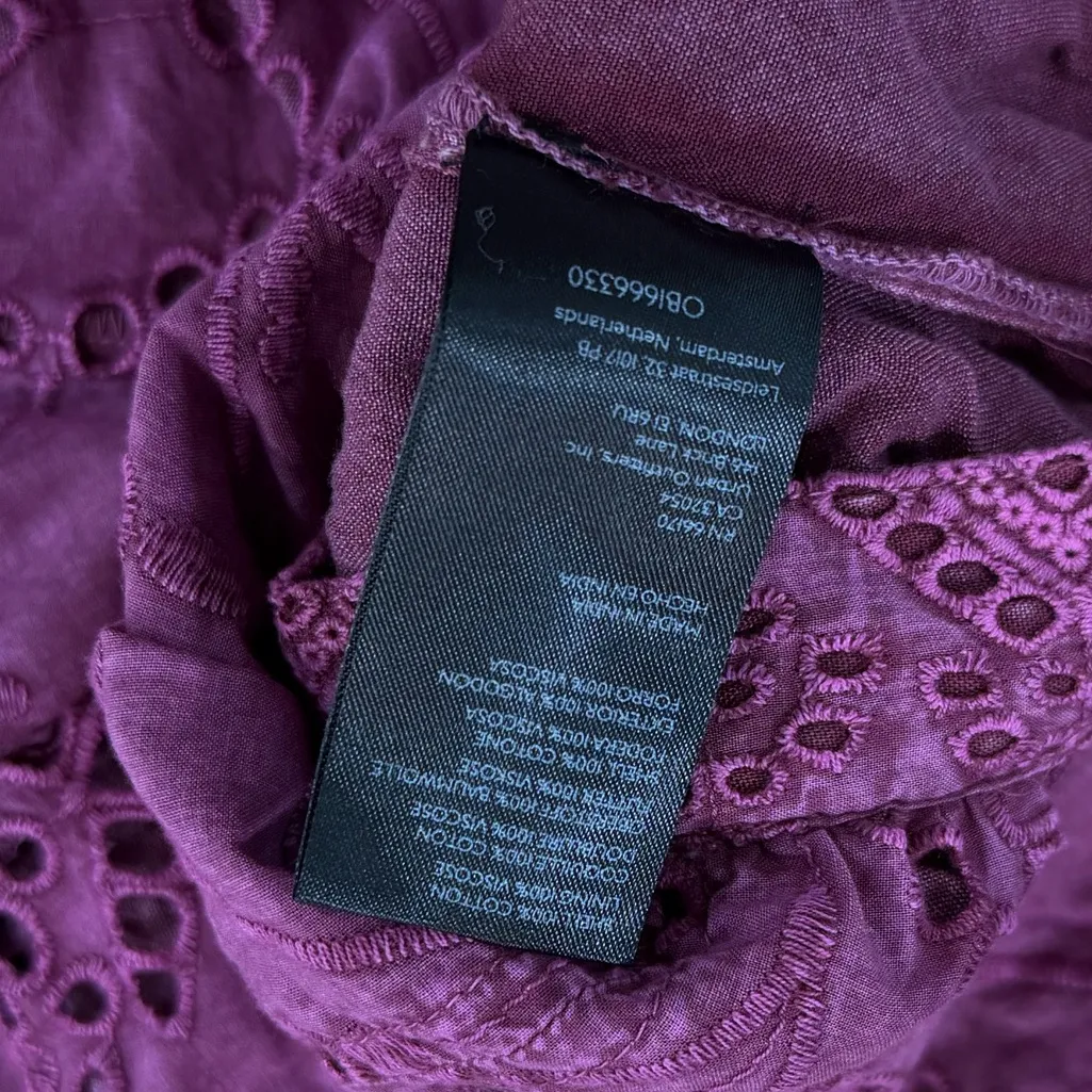 Free People Serenity Eyelet Mini Skirt Skort in Dreamy Mulberry Size Medium - Image 10