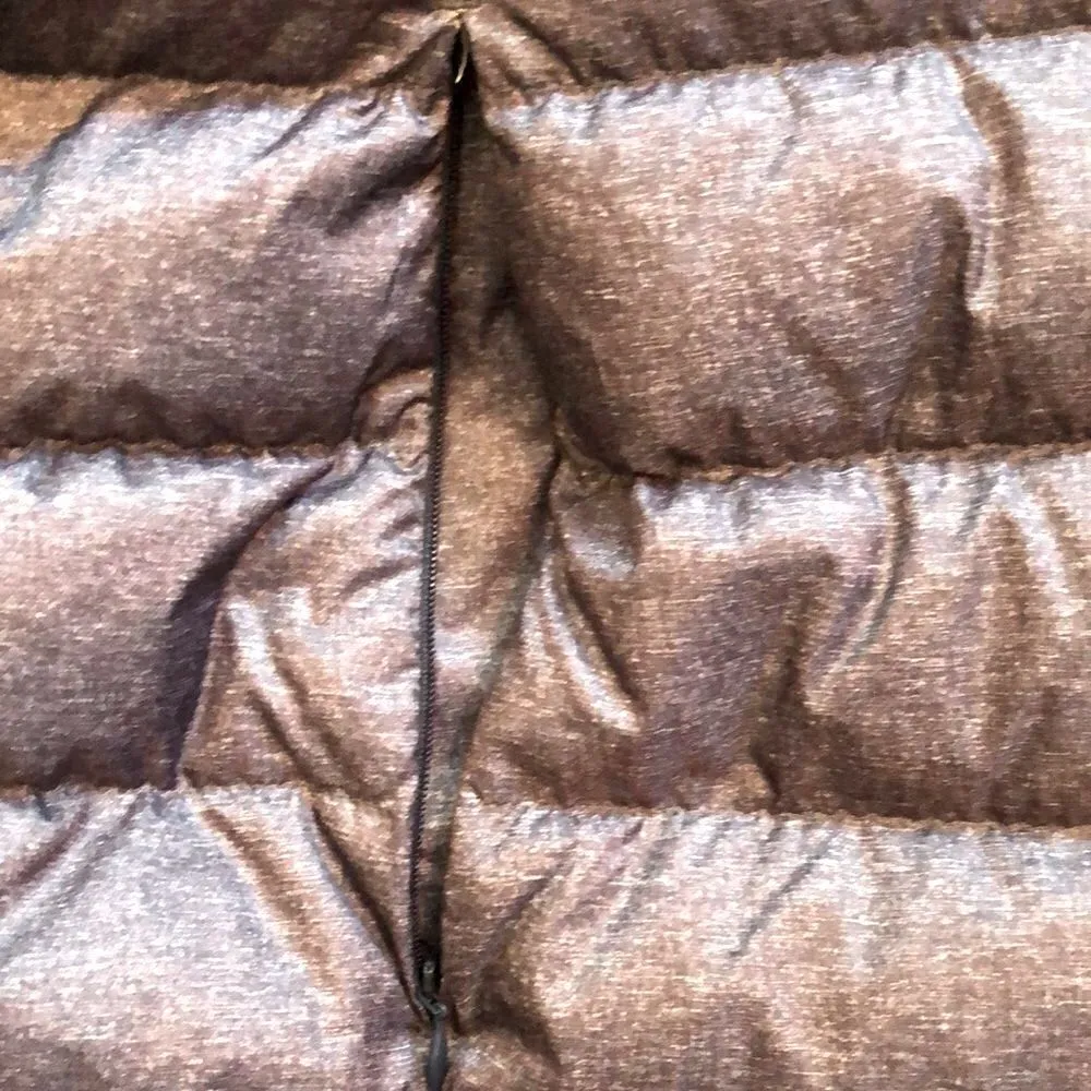 EDDIE BAUER Women's Charcoal Grey Quilted Down Hooded Parka 650 Size XXL - Image 9