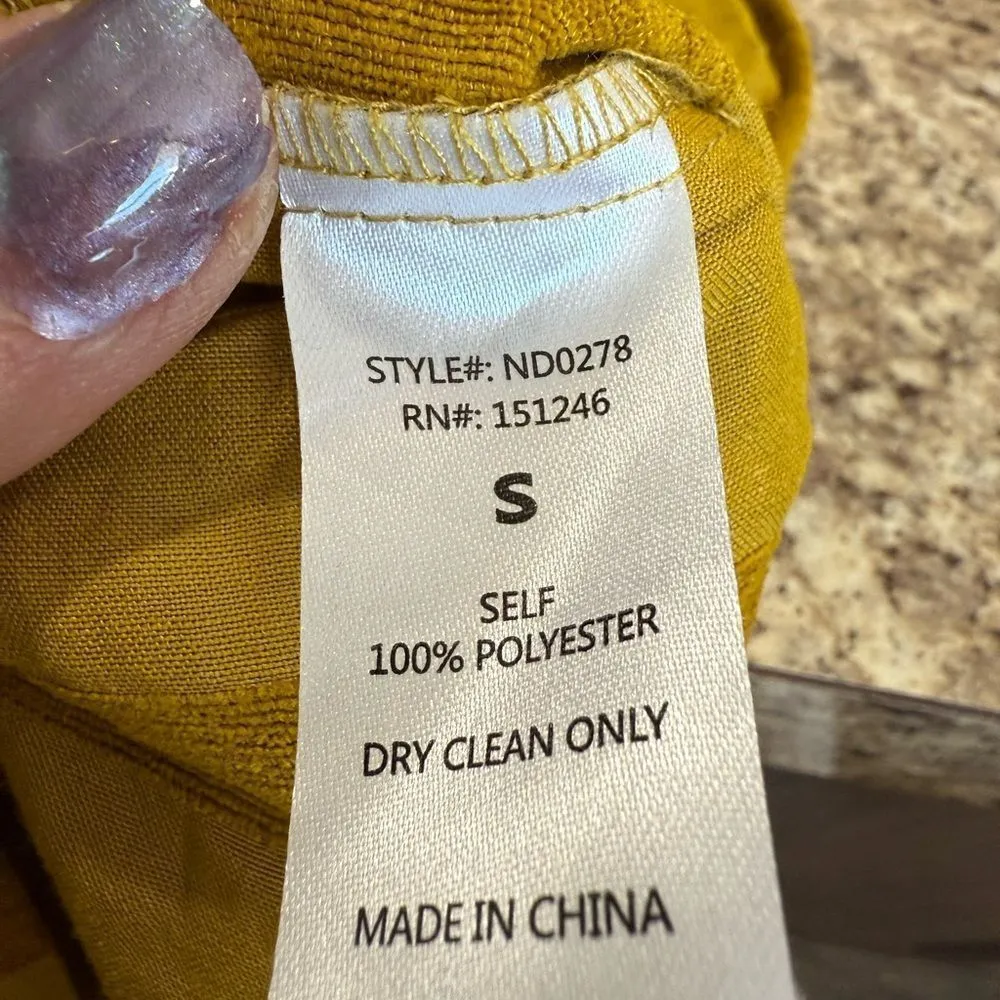 Brass & Roe Yellow Long Sleeve Dress Small - Image 6