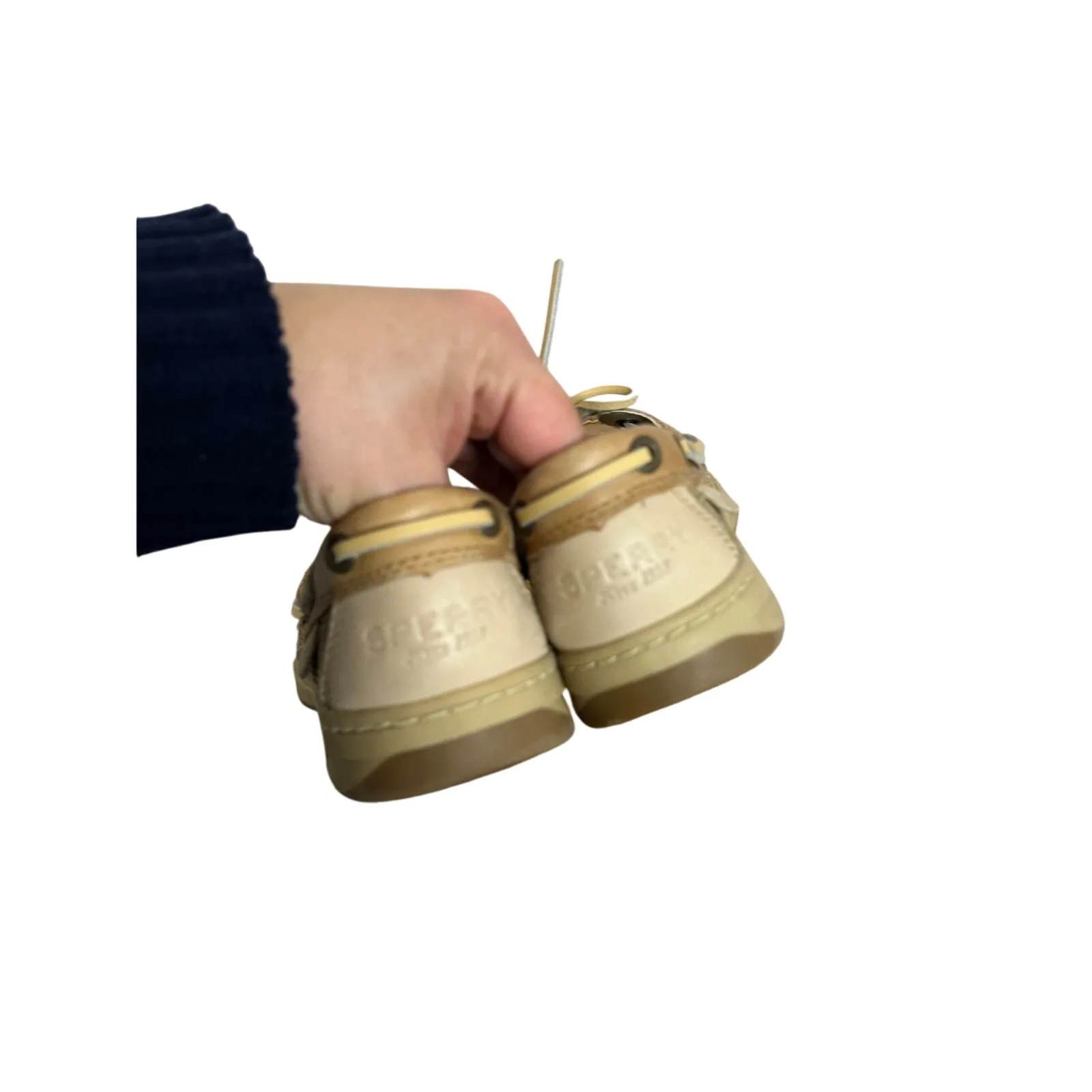 Sperry Top-Sider Boat Shoes Beige Leather 7M Nautical Classic Coastal Preppy - Image 8