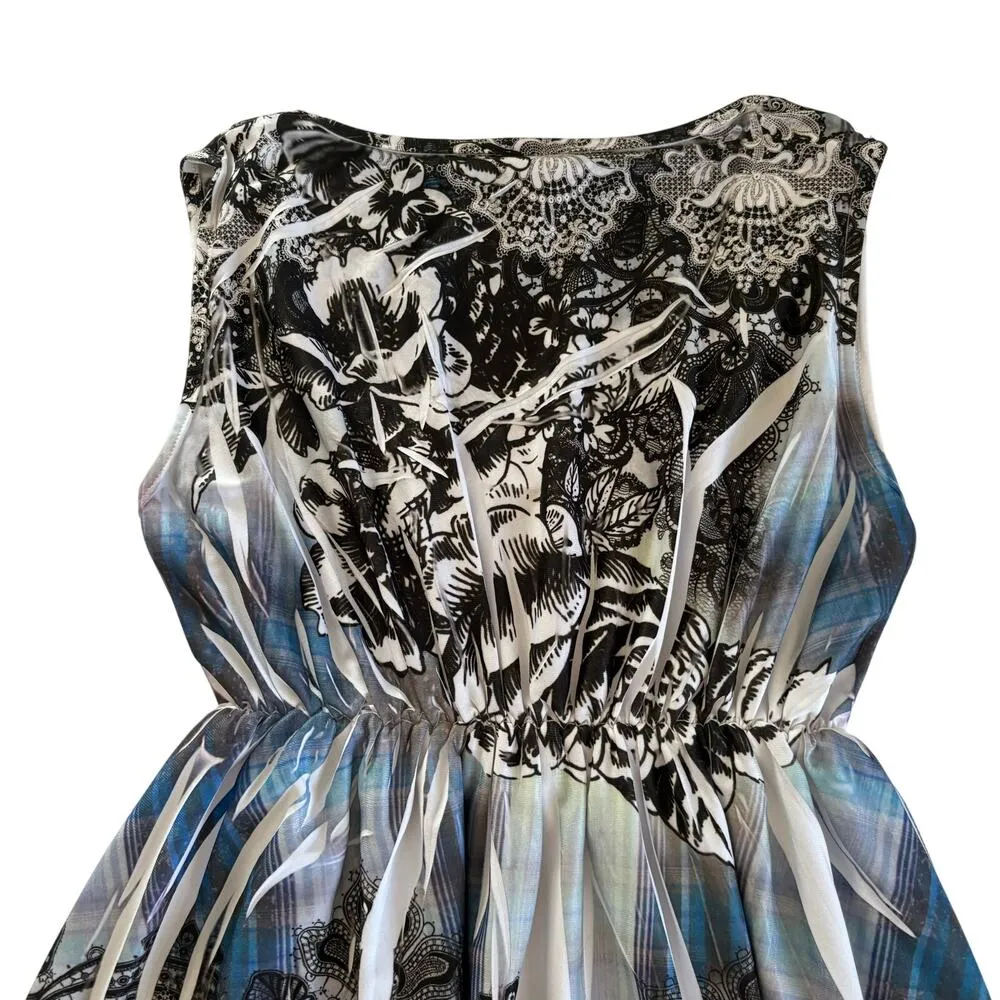 Y2K Tutu Fashion Tattoo Style Paisley Sleeveless Tank Top Women’s Size Medium Black - Image 6