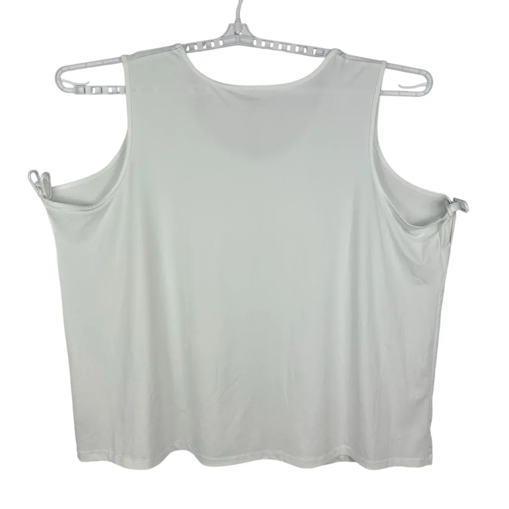 Catherines Size 4X Womens White Tank Top 95% Polyester 5% Spandex - Image 2
