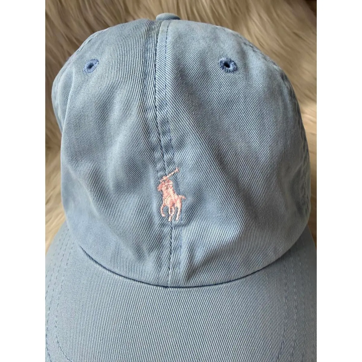 Ralph Lauren Light Blue Polo Cap with Pink Logo - Image 2
